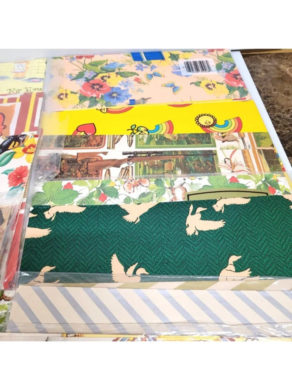 Lot 90+ Single Flat Fold Gift Wrap Scrapbooking Paper Various Theme 1960-1990
